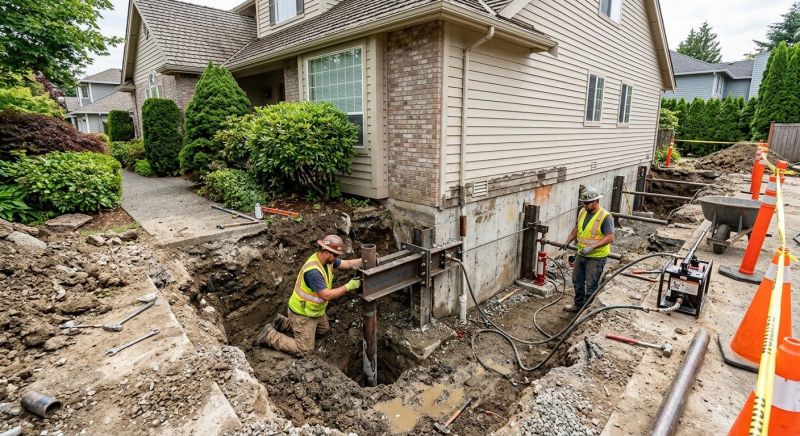 Our team working on Foundation Repair projects in Fuquay Varina, NC