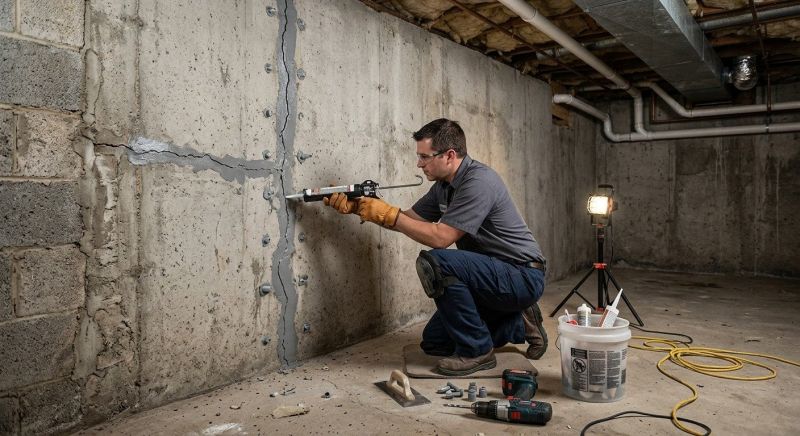 Basement Crack Repair in Fuquay Varina, NC