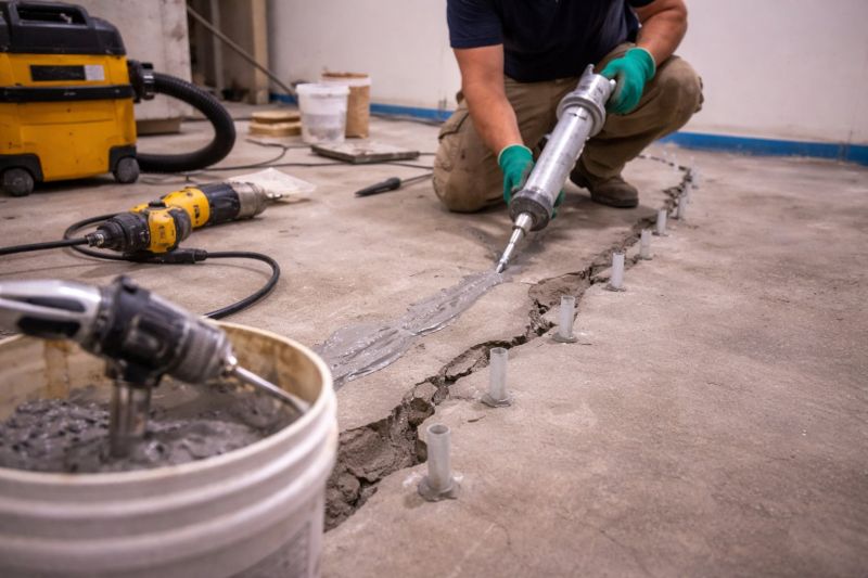 Cracked Basement Floor Repair in Fuquay Varina, NC