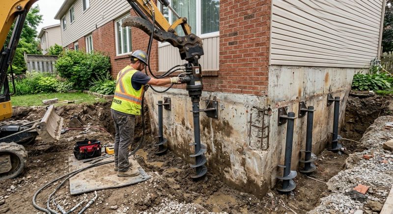 Helical Pile Installation in Fuquay Varina, NC