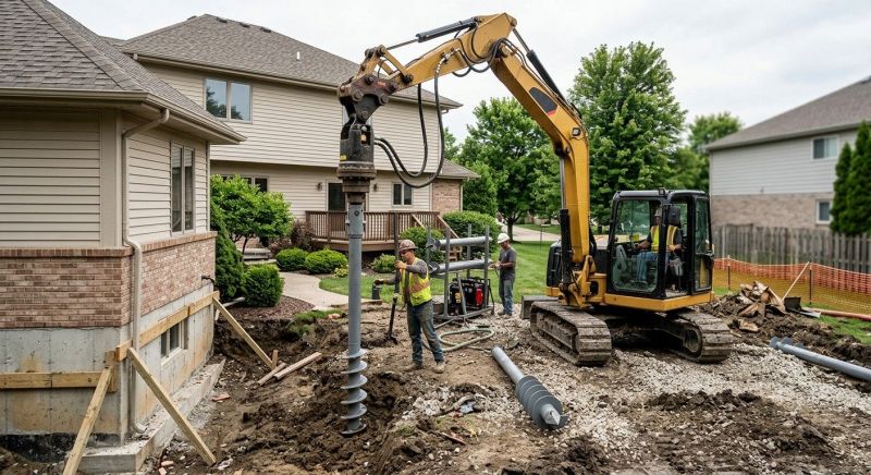 Helical Pile Installation in Fuquay Varina, NC