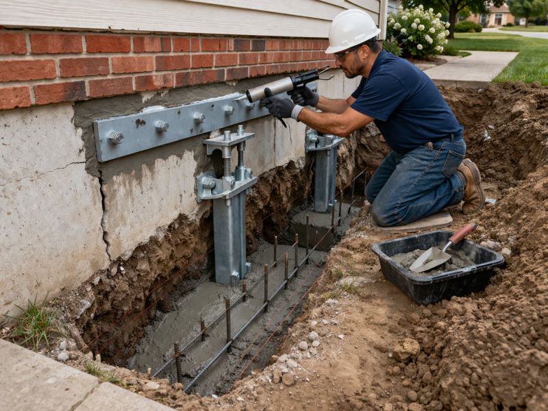 Sinking Foundation Repair in Pittsboro, NC